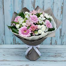 Букет цветов из:  Герберы, Альстромерии и Хризантемы #REPLACE_PRED# Порецкое