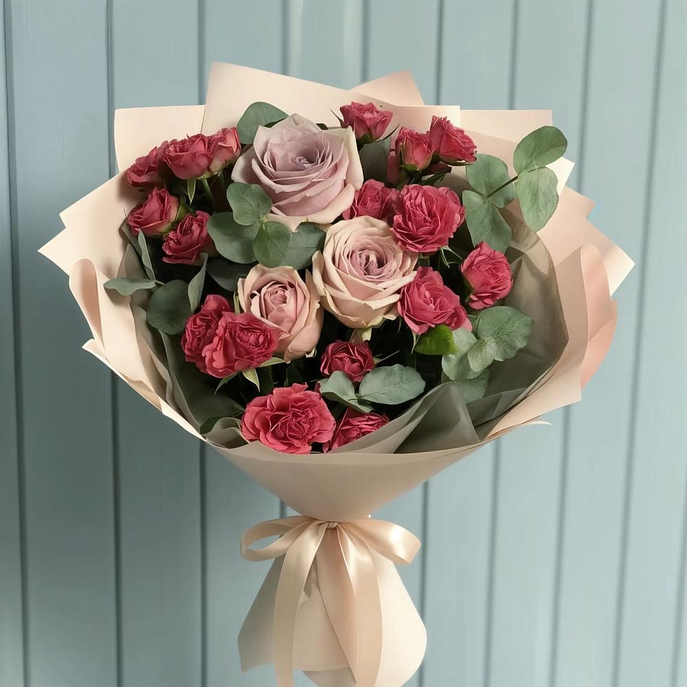 Букет цветов из: Гвоздики и Розы в Порецкое