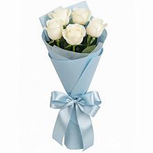 Букет 5 Белых роз Проуд в Порецкое