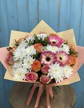Букет цветов из:  Розы, Герберы и Хризантемы #REPLACE_PRED# Порецкое