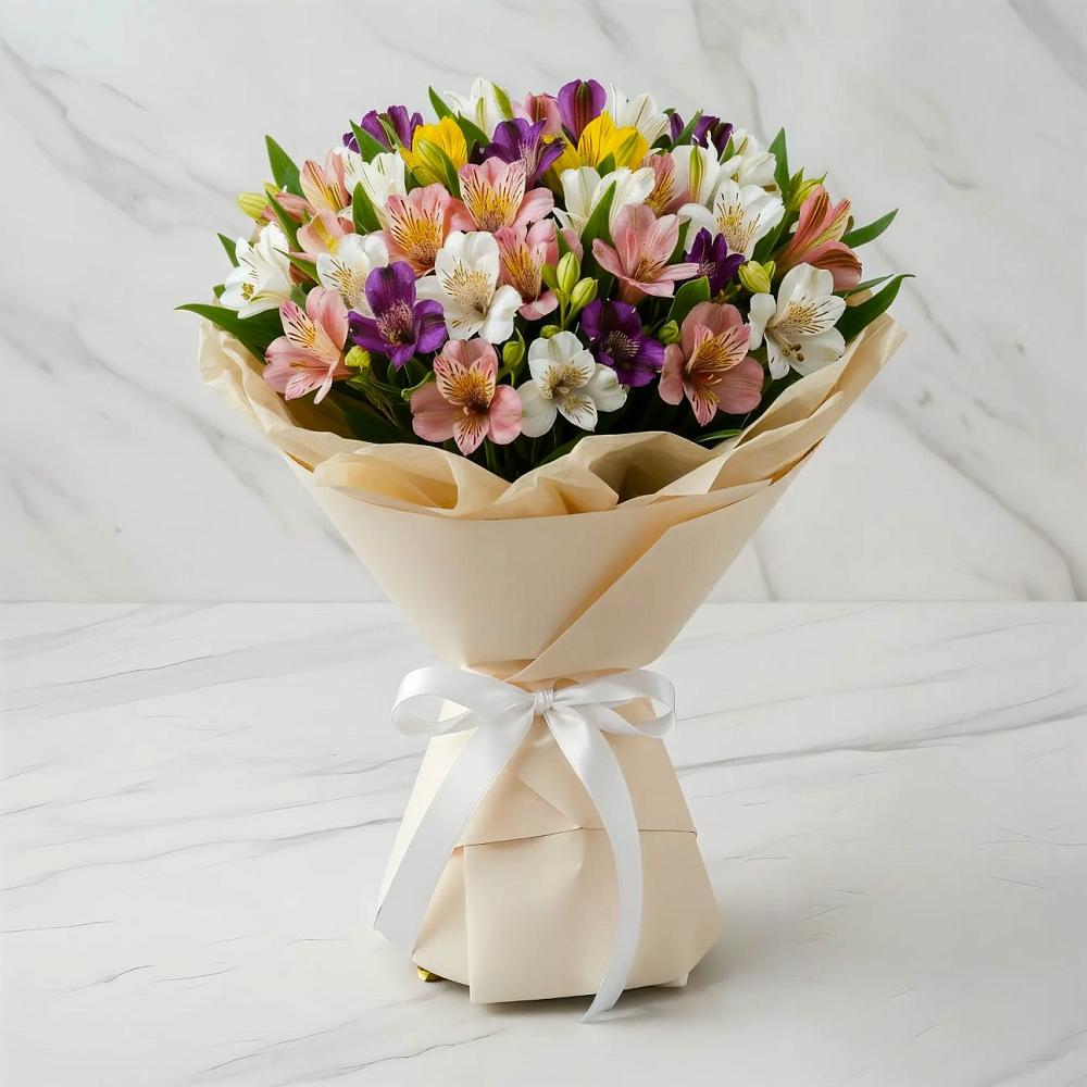 Букет цветов из: Альстромерии в Порецкое