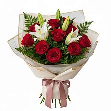 Букет цветов из:  Лилии и Розы #REPLACE_PRED# Порецкое