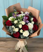 Букет цветов из:  Розы и Альстромерии #REPLACE_PRED# Порецкое