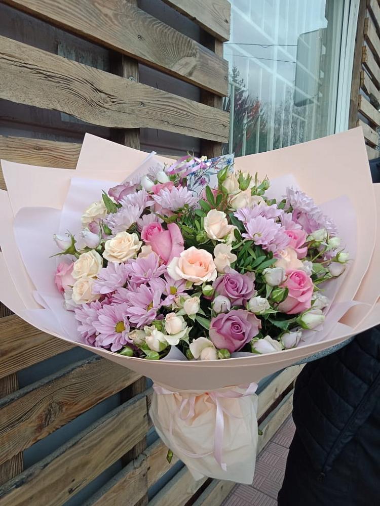 Букет цветов из: Розы и Хризантемы в Порецкое