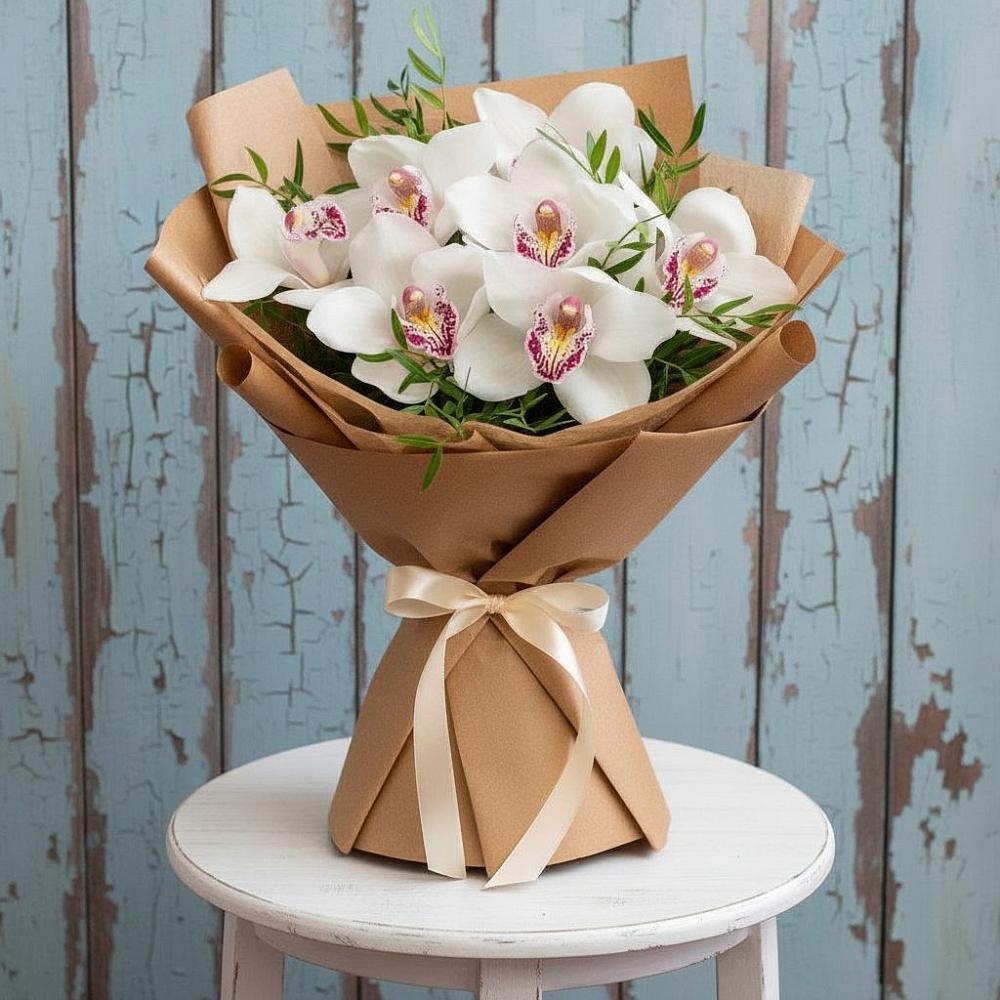 Букет цветов из: Орхидеи и Розы в Порецкое