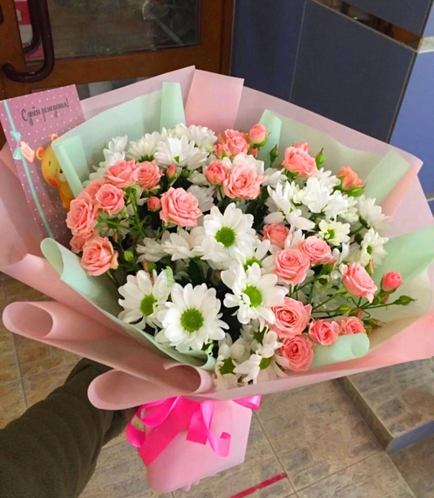 Букет цветов из: Розы и Хризантемы в Порецкое