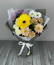 Букет цветов из:  Розы, Герберы и Хризантемы в Порецкое