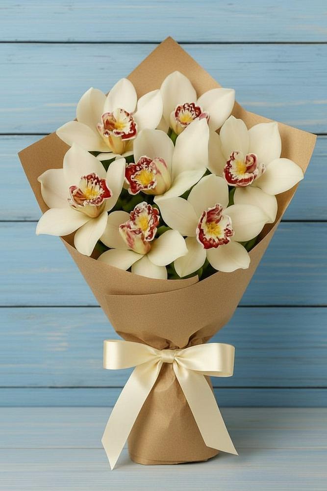 Букет цветов из: Орхидеи и Розы в Порецкое