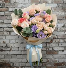 Букет цветов из:  Розы, Лизиантусы и Гвоздики #REPLACE_PRED# Порецкое